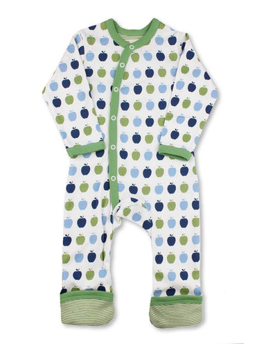 Apple Kimono Romper Multi Blue Organic Cotton - Jazzy Organics