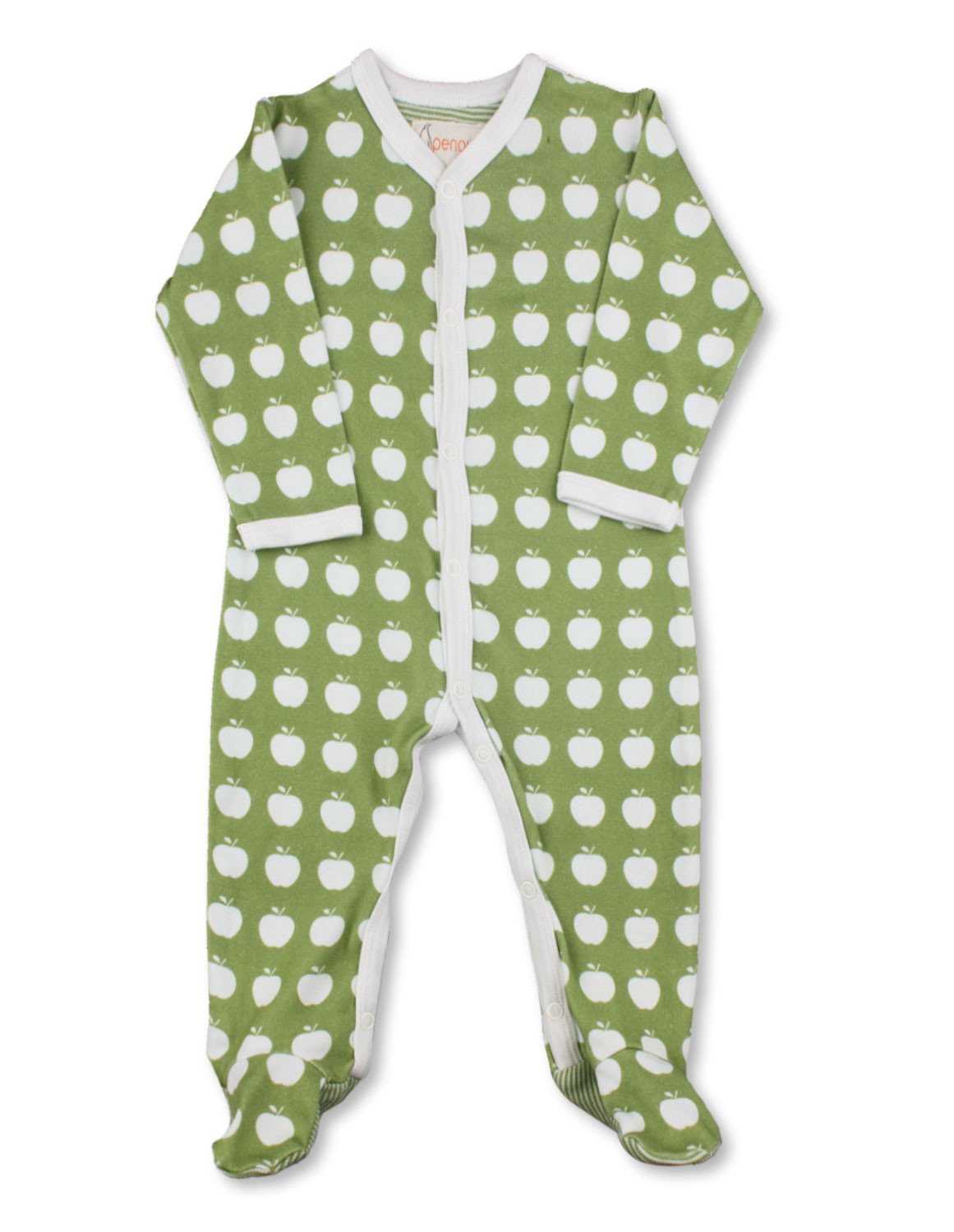 Apple One - Piece Green Organic Cotton - Jazzy Organics