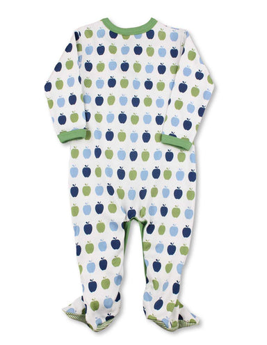 Apple One - Piece Multi Blue Organic Cotton - Jazzy Organics