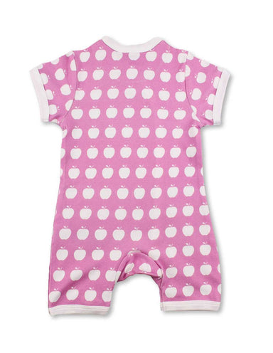 Apple Short Romper Pink Organic Cotton - Jazzy Organics