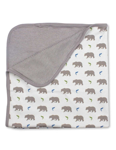 Bear Blanket Multi Grey Organic Cotton - Jazzy Organics