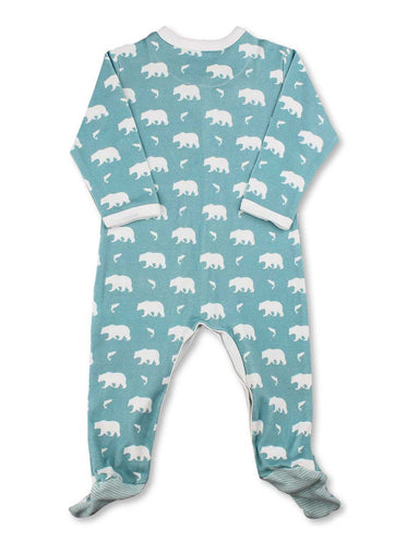 Bear One - Piece Blue Organic Cotton - Jazzy Organics