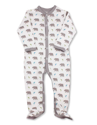 Bear One - Piece Multi Grey Organic Cotton - Jazzy Organics