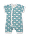 Bear Short Romper Blue Organic Cotton - Jazzy Organics