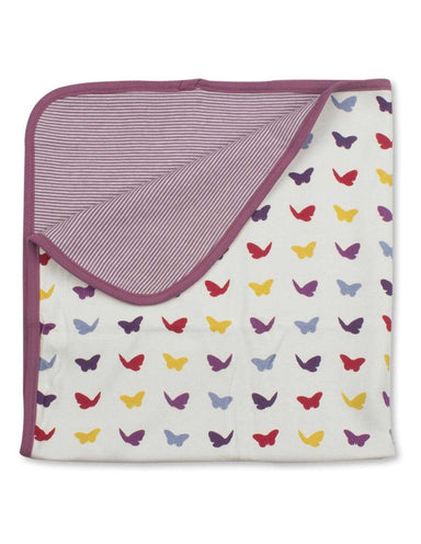 Butterfly Blanket Multi Raspberry Organic Cotton - Jazzy Organics