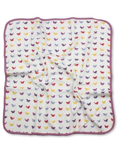 Butterfly Blanket Multi Raspberry Organic Cotton - Jazzy Organics