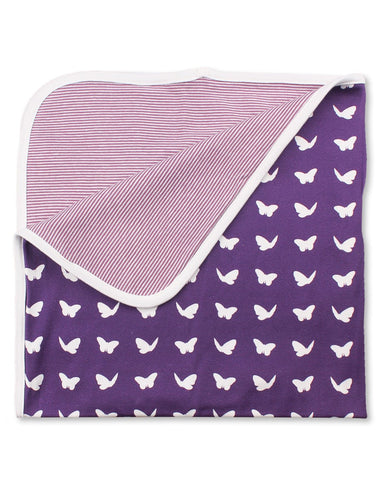 Butterfly Blanket Purple Organic Cotton - Jazzy Organics