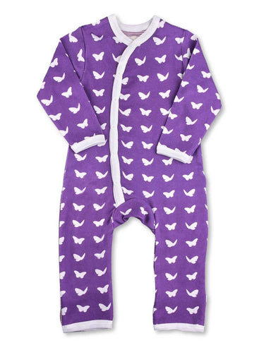 Butterfly Kimono Romper Purple Organic Cotton - Jazzy Organics