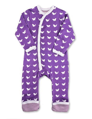 Butterfly Kimono Romper Purple Organic Cotton - Jazzy Organics