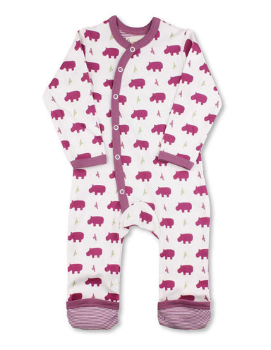 Hippo Kimono Romper Multi Raspberry Organic Cotton - Jazzy Organics