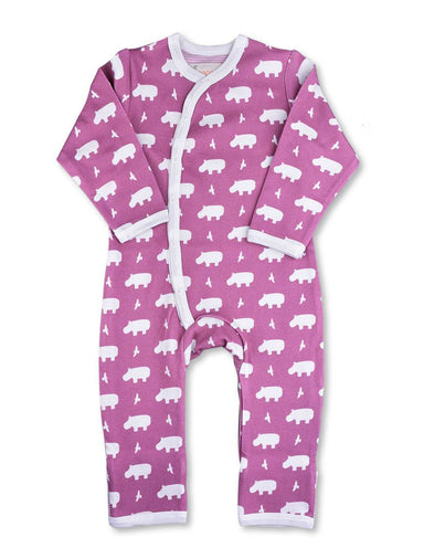 Hippo Kimono Romper Raspberry Organic Cotton - Jazzy Organics