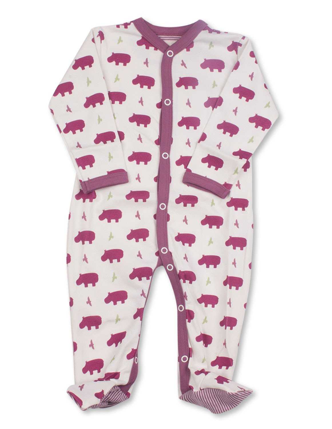 Hippo One - Piece Multi Raspberry Organic Cotton - Jazzy Organics