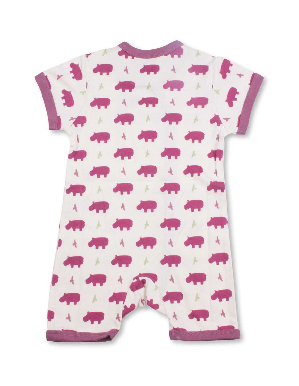 Hippo Short Romper Multi Raspberry Organic Cotton - Jazzy Organics