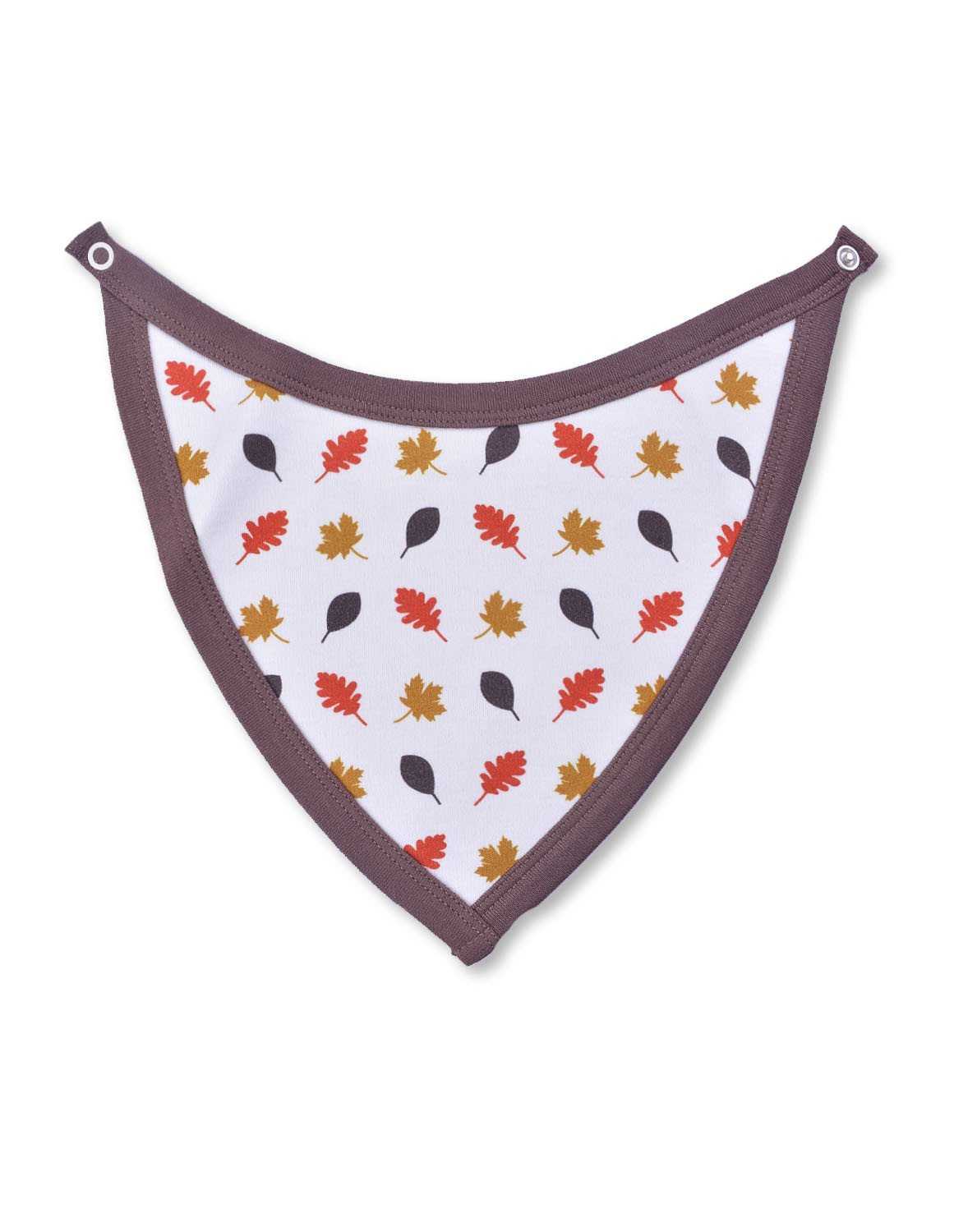 Leaves Bib Multi Brown Organic Cotton - Jazzy Organics