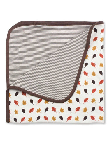 Leaves Blanket Multi Brown Organic Cotton - Jazzy Organics