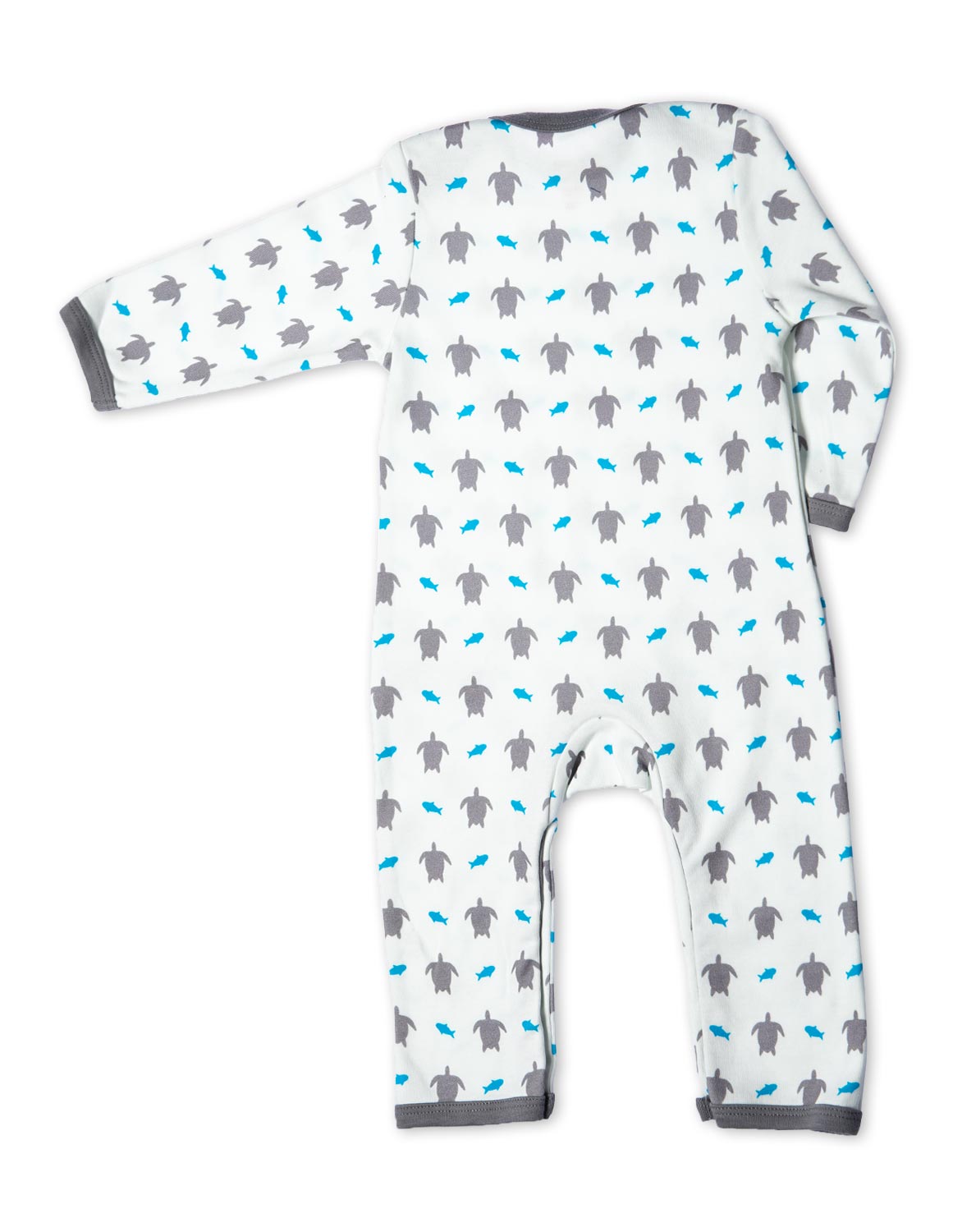 Organic Cotton Romper Grey Turtle - Jazzy Organics