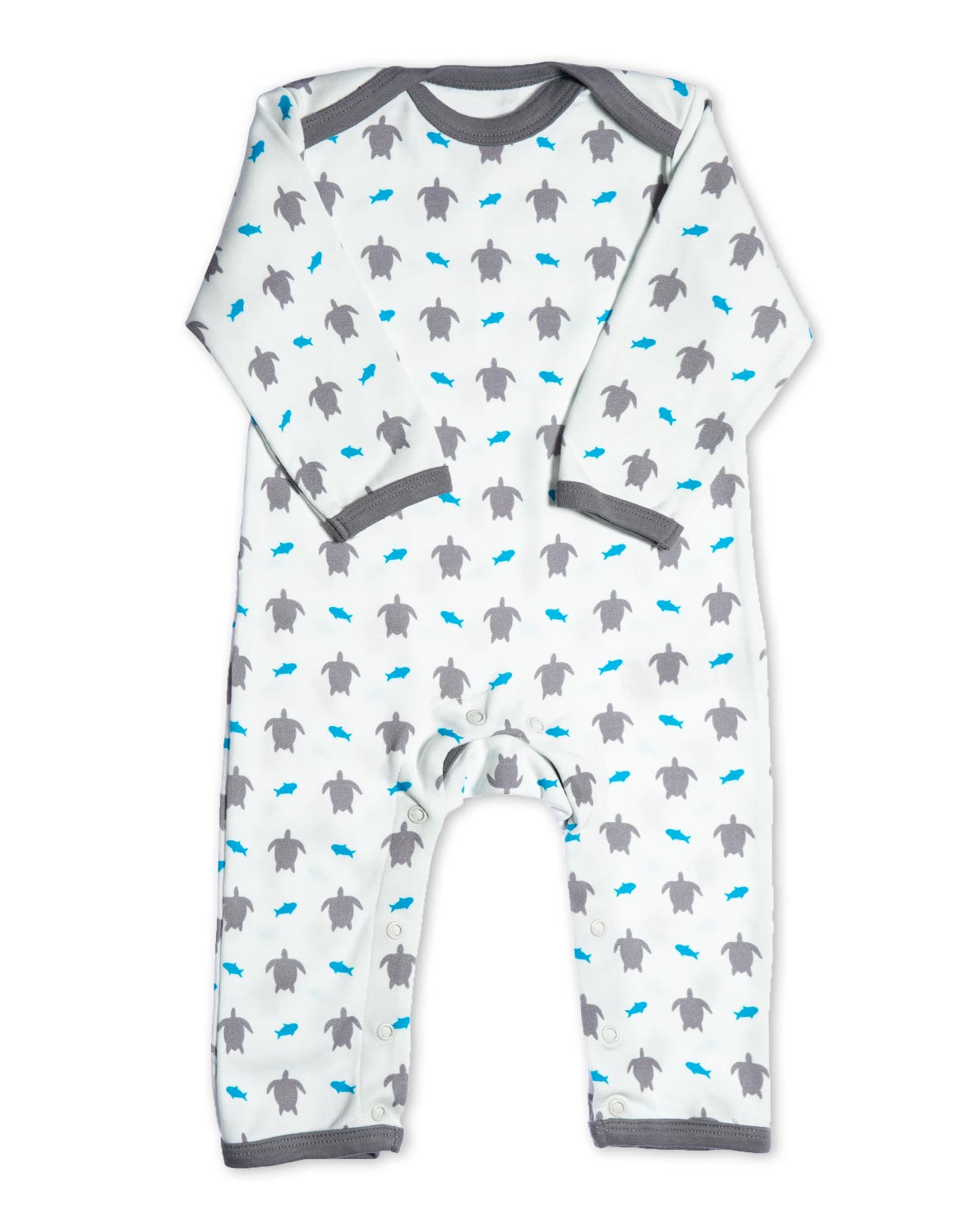 Organic Cotton Romper Grey Turtle - Jazzy Organics