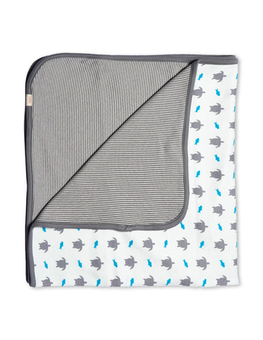 Turtle Organic Cotton Blanket Grey - Jazzy Organics